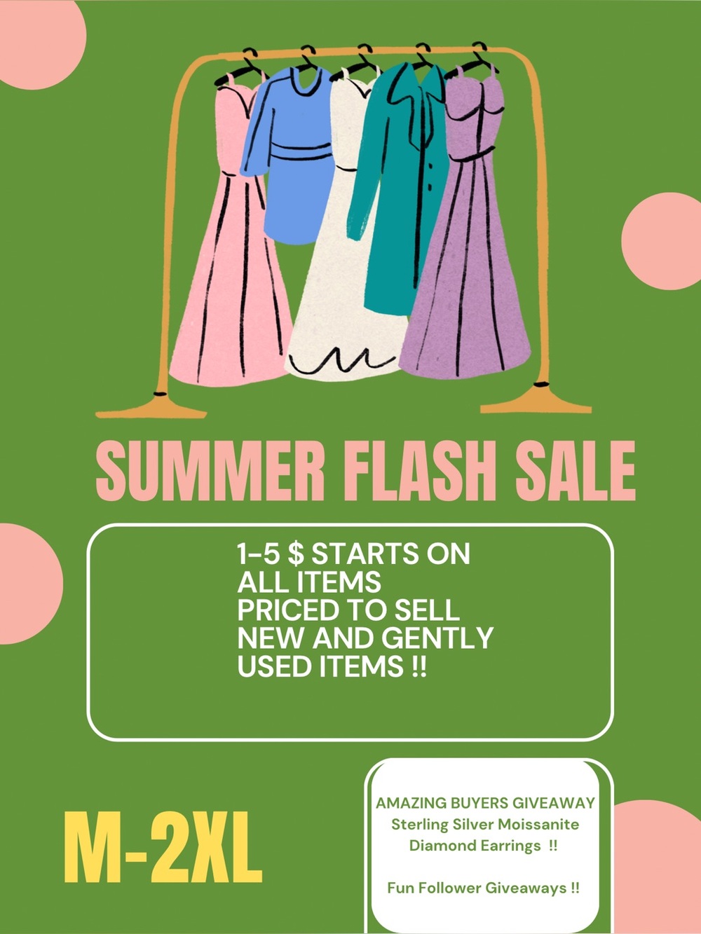 Summer Closet Clear Out Sunday May 17th 130pm Sizes M-2XL